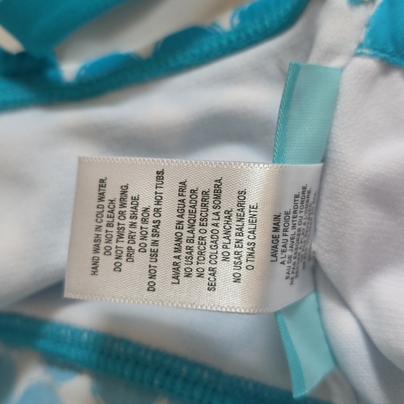 Beach House Turquoise Blue and White Polka Dot Swimsuit Top. Size 8. NWOT - Picture 8 of 8